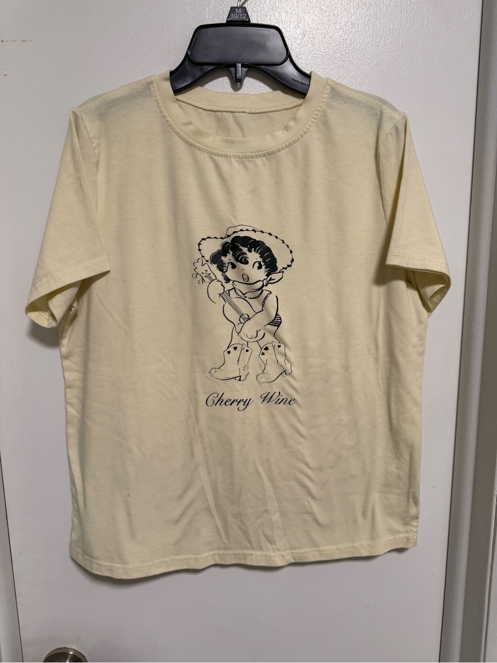 Yellow cherry wine oversized Graphic Tee size small